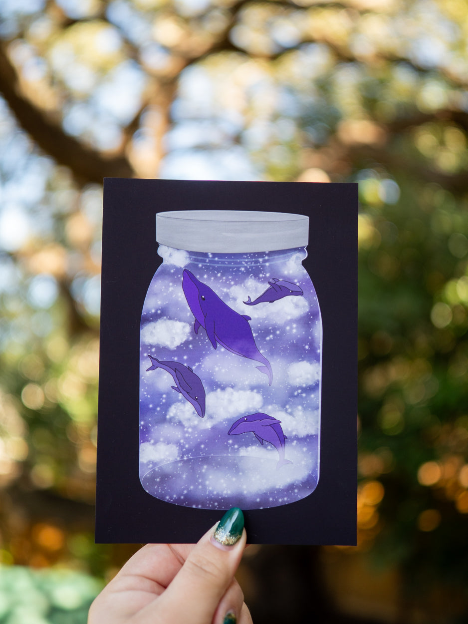 Galaxy Whale Jar Print ๐