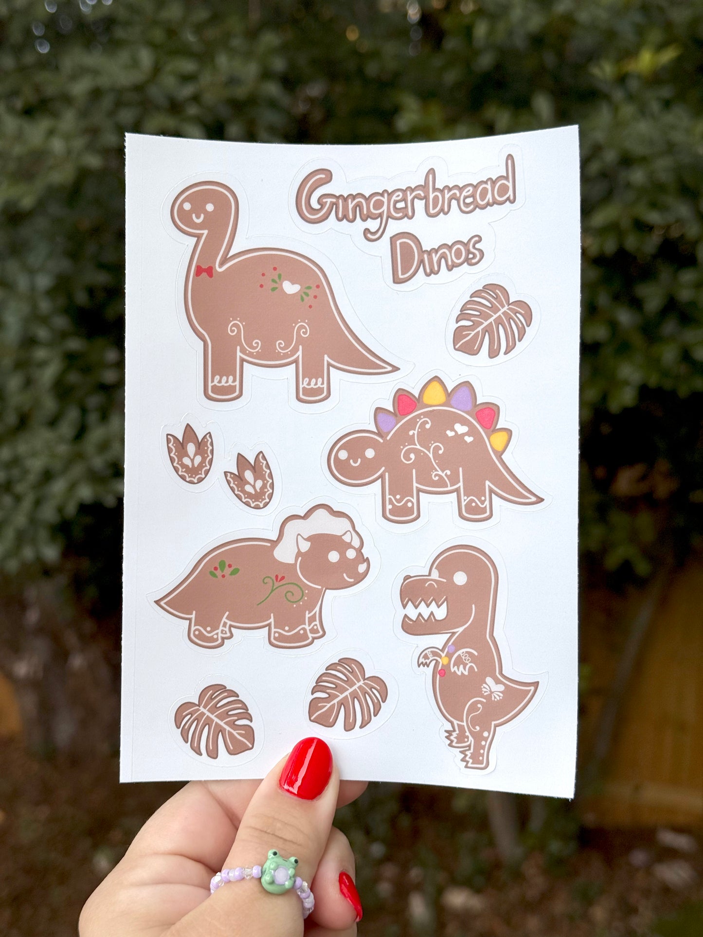 Gingerbread Dinos Sticker Sheet