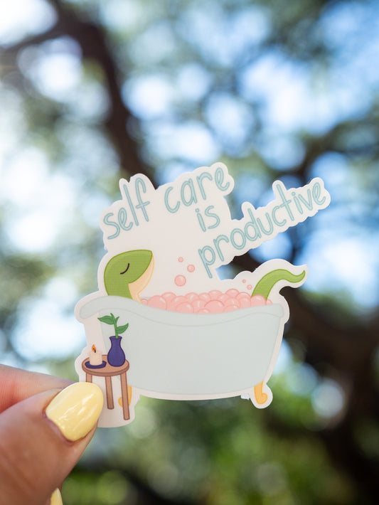 Self Care Is Productive (Self Care Lizard)