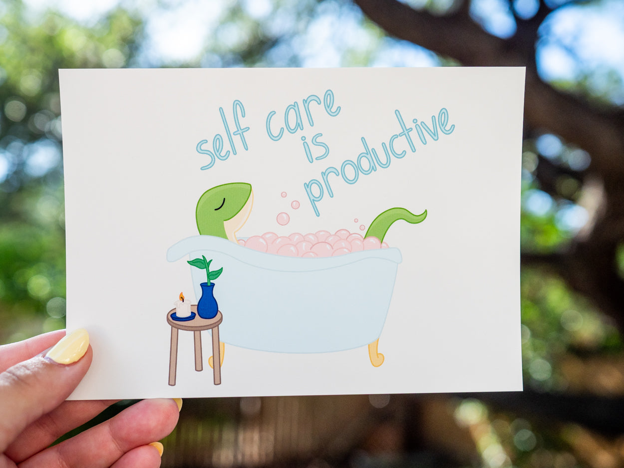 Self Care Is Productive Print (Self Care Lizard)