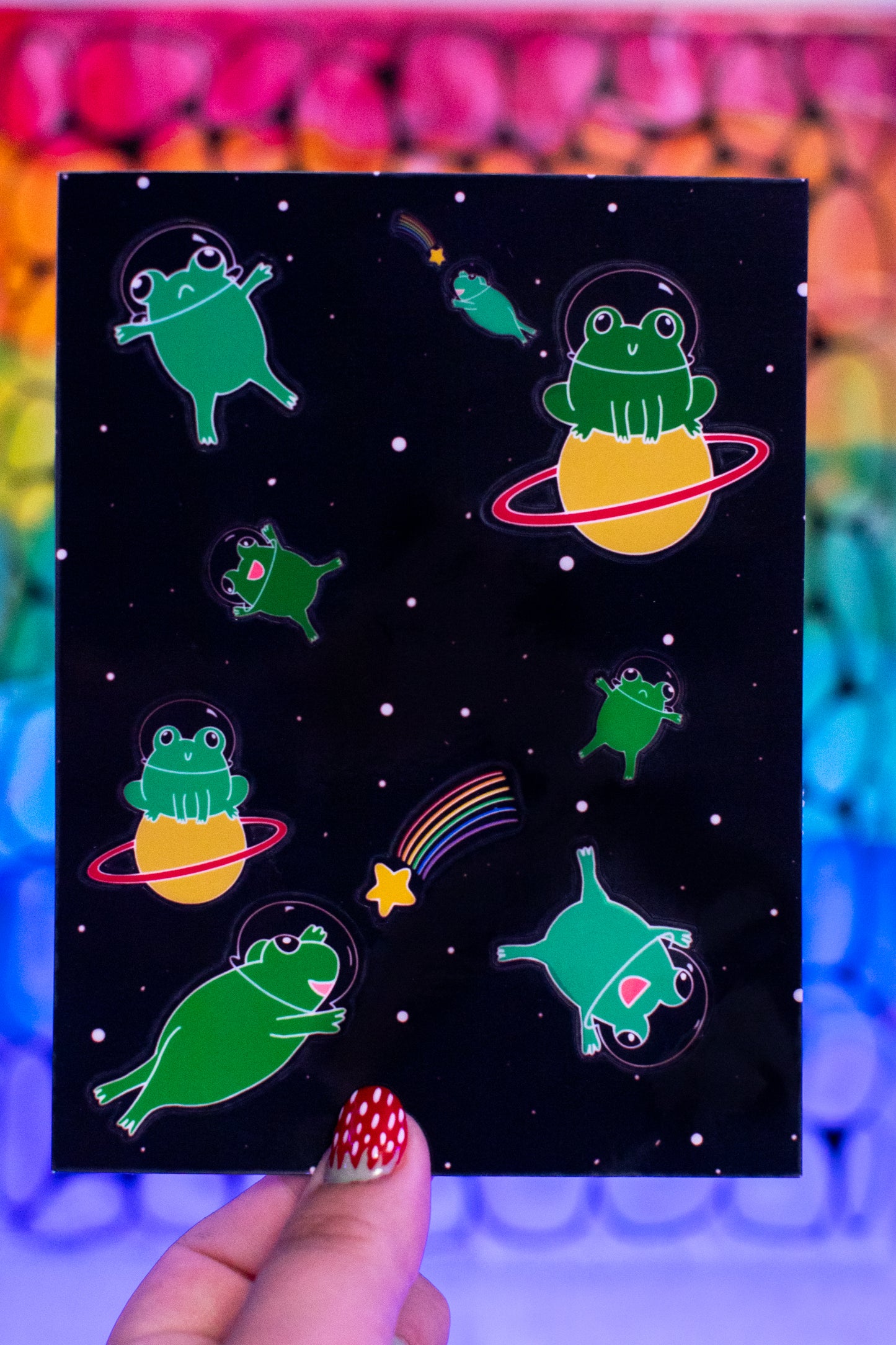 Galaxy Frogs Sticker Sheet